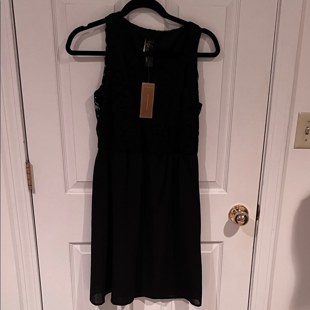 Blue Rain Black Mini Dress